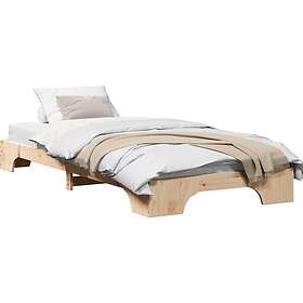 vidaXL Bed Frame Natural Solid pine wood 90 x 190 cm Ergonomic