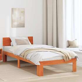 vidaXL Bed Frame with Headboard Wax Brown 75x190 cm Solid Pine Wood