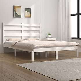 vidaXL 3103669 Bed Frame without Mattress White Solid Wood 200x200 cm (810038+81