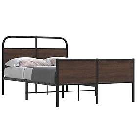 vidaXL Bed Frame without Mattress 140x190 cm Brown Oak Engineered Wood