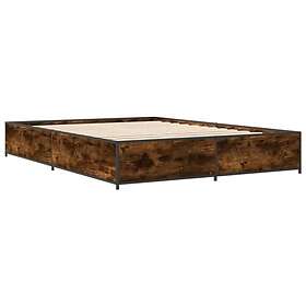 vidaXL Bed Frame without Mattress Smoked Oak 135x190 cm Double