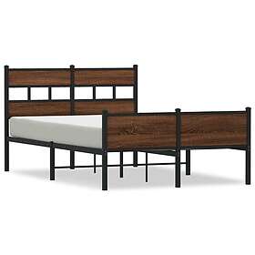 vidaXL Bed Frame without Mattress Brown Oak 120x190 cm Small Double Engineered W