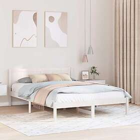 vidaXL White Bed Frame White Solid Pine wood 140 x 200 cm Bed Frame