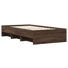 vidaXL Bed Frame without Mattress Brown Oak 100x200 cm Engineered Wood