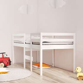 vidaXL High Sleeper Bed without Mattress White 75x190 cm Small Single Solid Wood
