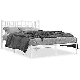vidaXL Metal Bed Frame without Mattress with Headboard White 140x190cm