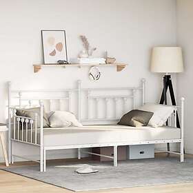 vidaXL Daybed Frame with Trundle White 100x190 cm Steel