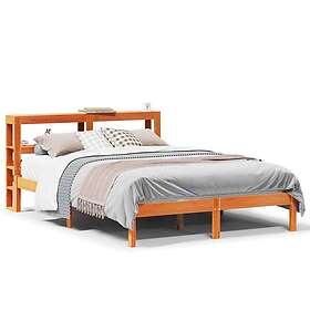 vidaXL Bed Frame with Headboard without Mattress Wax Brown 120x190 cm Small Doub