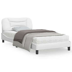 vidaXL Bed Frame with LED without Mattress "Hvar" White 100x200 cm