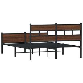 vidaXL Bed Frame without Mattress Brown Oak 140x200 cm Engineered Wood