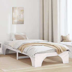 vidaXL Bed Frame White Wood 100 x 200 cm Rectangular
