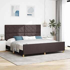 vidaXL Bed Frame in Dark Brown, 200x200 cm, Fabric