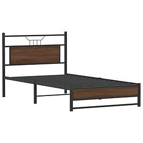 vidaXL Bed Frame without Mattress Brown Oak 100x190 cm Engineered Wood