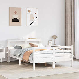 vidaXL Bed Frame with Headboard without Mattress White 150x200 cm King Size