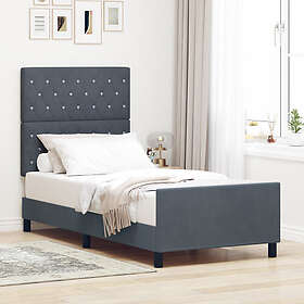 vidaXL Bed Frame Dark Grey 90x190 cm Velvet
