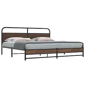vidaXL Metal Bed Frame without Mattress Brown Oak 183x213 cm