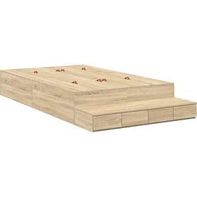 vidaXL Storage Bed Frame Sonoma Oak 120x200 cm