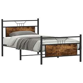 vidaXL Bed Frame without Mattress Smoked Oak 100x190 cm Engineered Wood