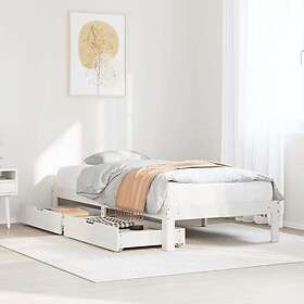 vidaXL Bed Frame with Drawers without Mattress White 100x200 cm