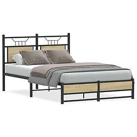 vidaXL Bed Frame without Mattress Sonoma Oak 120x190 cm Small Double Engineered 