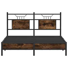 vidaXL Bed Frame without Mattress Smoked Oak 140x200 cm Engineered Wood
