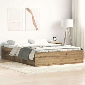vidaXL Bed Frame without Mattress Artisan Oak 140x190cm Engineered Wood