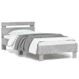 vidaXL Bed Frame without Mattress with LED Lights Concrete Grey 90x190 cm Single