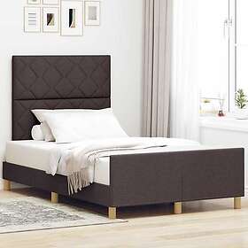 vidaXL Bed Frame in Dark Brown, 120x200 cm, Fabric