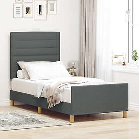 vidaXL Bed Frame Dark Grey 90x190 cm Fabric