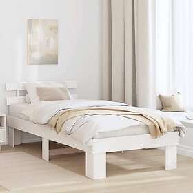 vidaXL Bed Frame with Headboard White 100x200 cm Solid Wood Pine