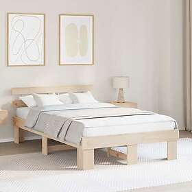 vidaXL Bed Frame with Headboard 140x190 cm Solid Wood Pine