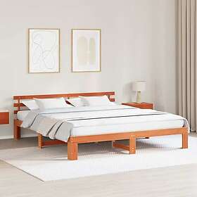 vidaXL Pine Wood Bed Frame Wax brown Solid wood 180 x 200 cm