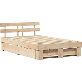 vidaXL Bed Frame with Drawers 140 x 190 cm Solid Pine Wood