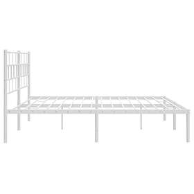 vidaXL Metal Bed Frame without Mattress with Headboard White 180x200cm
