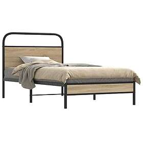 vidaXL Bed Frame Without Mattress 90x190 cm Smoked Oak Engineered Wood