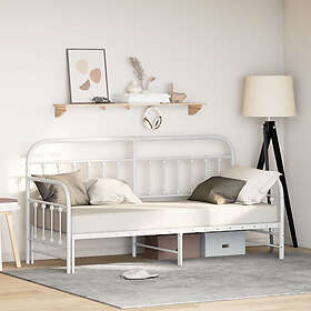 vidaXL Daybed Frame with Trundle White 75x190 cm Steel