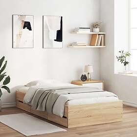 vidaXL Bed Frame with Drawers without Mattress Sonoma Oak 90x190 cm Single