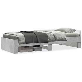 vidaXL Bed Frame without Mattress Concrete Grey 75x190 cm Small Single Engineere