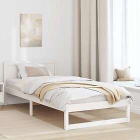 vidaXL Bed Frame White Solid Pine wood 75 x 190 cm Durable Bed Frame