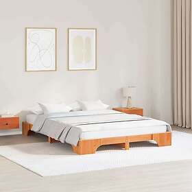 vidaXL Bed Frame Wax brown Solid Pine wood 140 x 200 cm Bed Frame