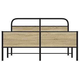 vidaXL Metal Bed Frame without Mattress Sonoma Oak 150x200 cm King Size