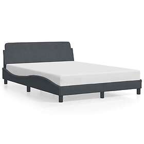 vidaXL Bed Frame "Dover" Dark Grey 135x190 cm Double Velvet