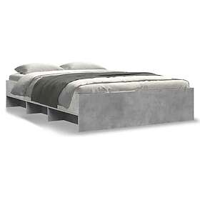 vidaXL Bed Frame without Mattress Concrete Grey 140x190cm Engineered Wood