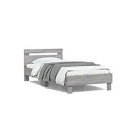 vidaXL Bed Frame without Mattress with Headboard Grey Sonoma 100x200 cm