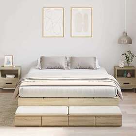 vidaXL Storage Bed Frame Sonoma Oak 150x200 cm