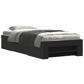 vidaXL Bed Frame without Mattress Black 100x200 cm Engineered Wood