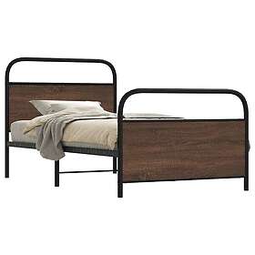 vidaXL Bed Frame Without Mattress 90x200 cm Brown Oak Engineered Wood