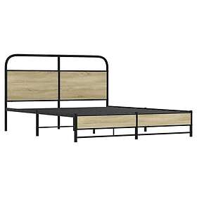 vidaXL Bed Frame without Mattress 150x200 cm King Size Sonoma Oak Engineered Woo