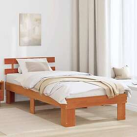 vidaXL Bed Frame with Headboard Wax Brown 90x190 cm Solid Wood Pine