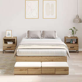 vidaXL Storage Bed Frame Artisan Oak 120x190 cm